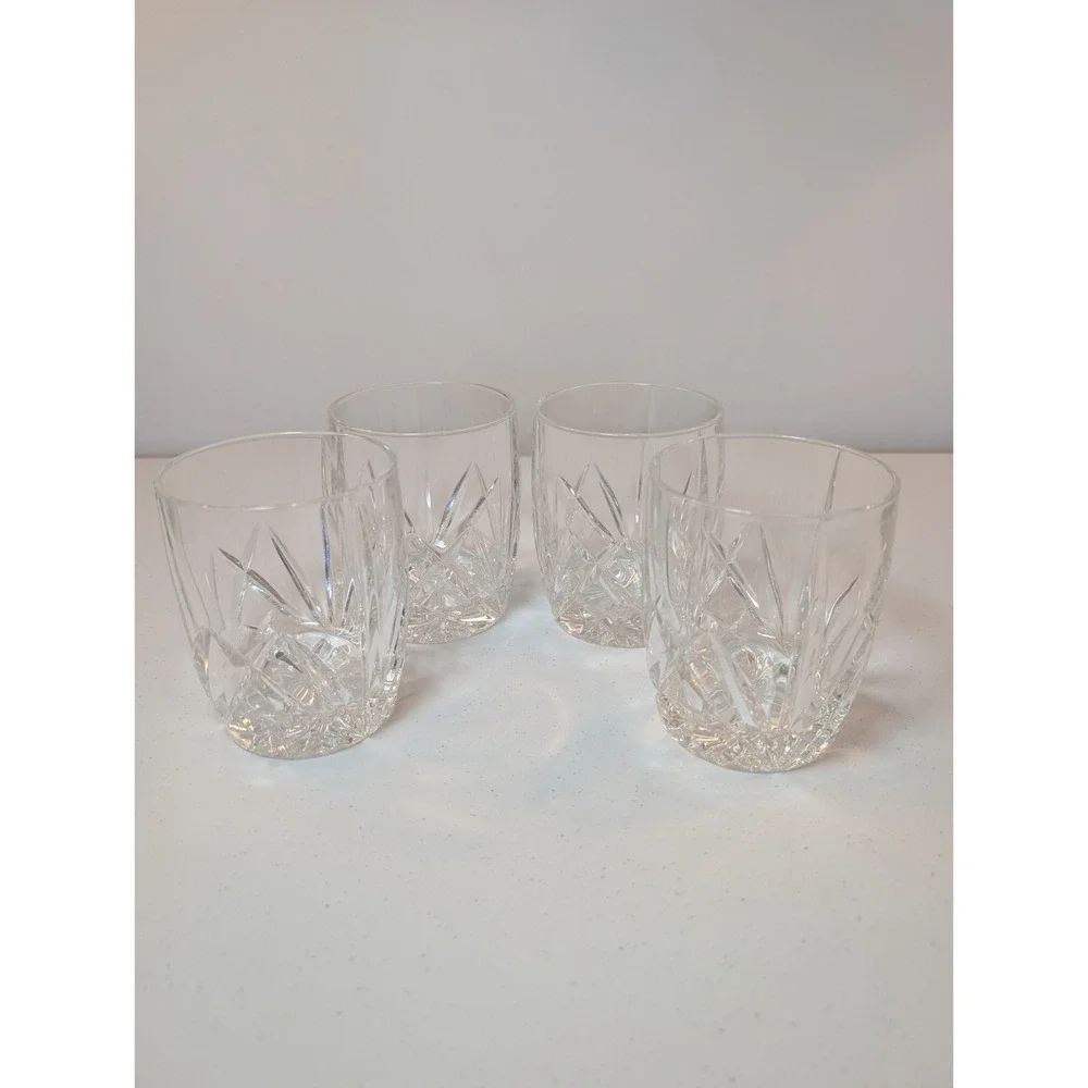 Waterford Marquis Crystal Oversized Tumblers Set 4 Double Old Fashioned 4 3/8